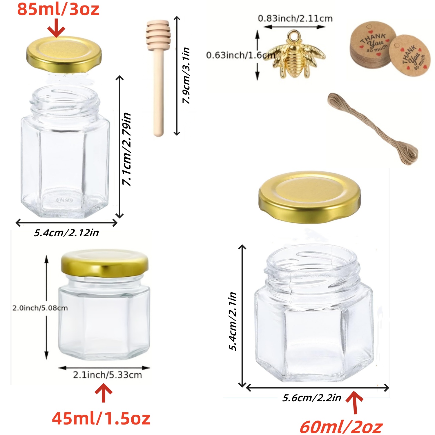 12/20/30/50/60Pcs-Mini Honey J - đánh giá và giá Baby Food Jars With Lids