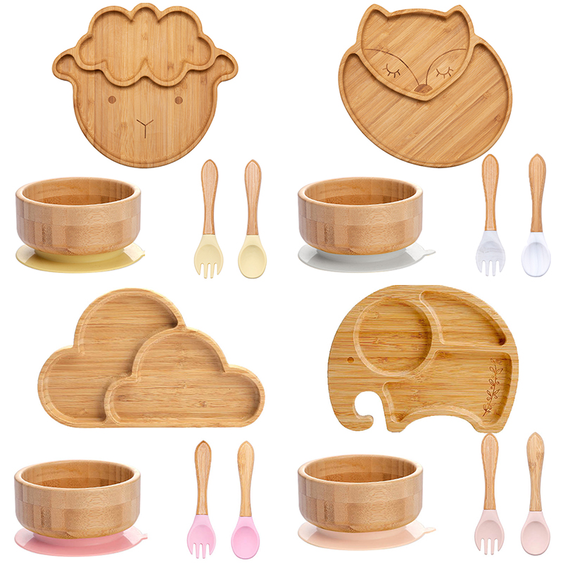 4 Bộ Đồ Ăn Trẻ Em Tấm Hút Bát  - đánh giá và giá Baby Food Menu